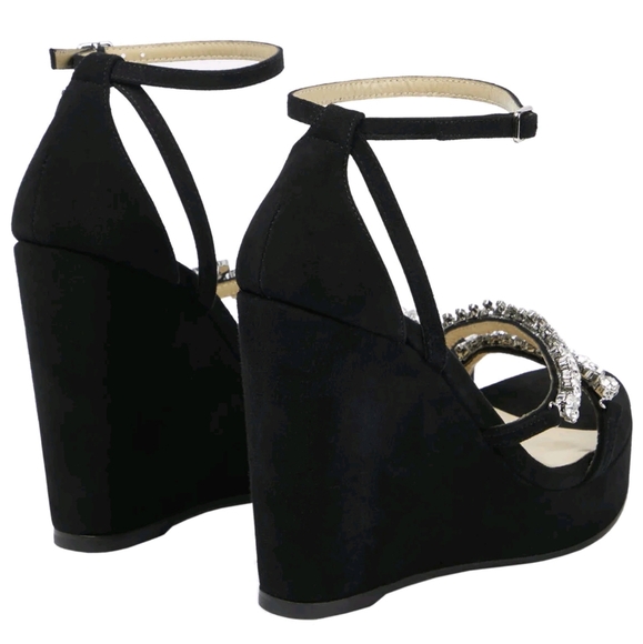 NEW NEW NEW CHOO CHOO CHOO Jimmy Choo Platform Rhinestone Wedges Crystal - Picture 12 of 16